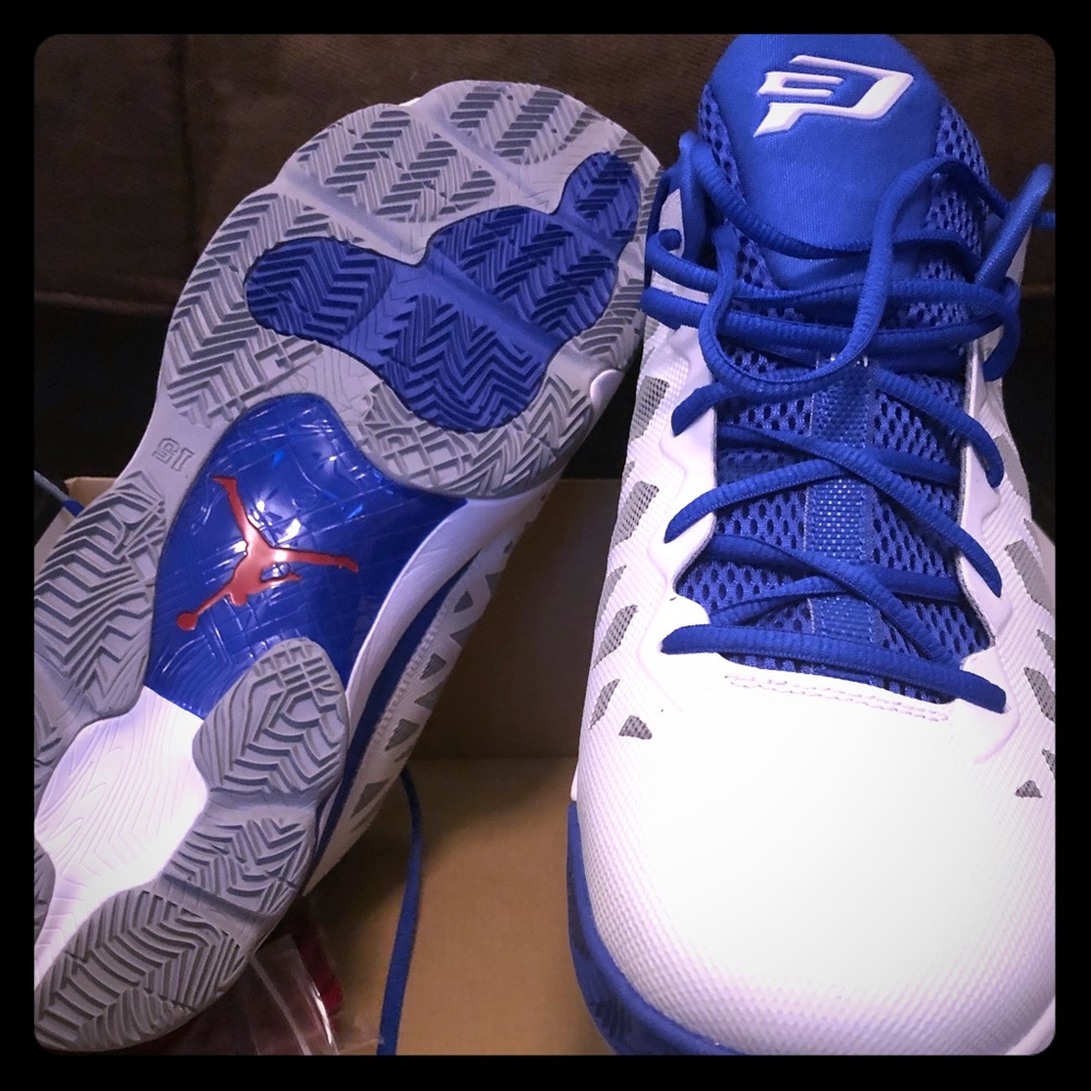 Nike size 15 blue and white CP3